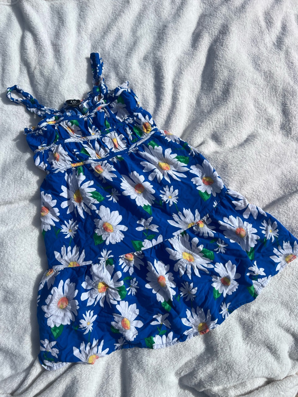 Zac Kids Blue Daisy Print Sundress